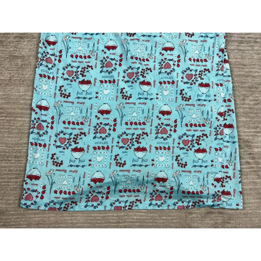 Moon Dance House Dress Women L Blue Fruit Hearts Snap Front Vintage Duster 93124 - Picture 12 of 13